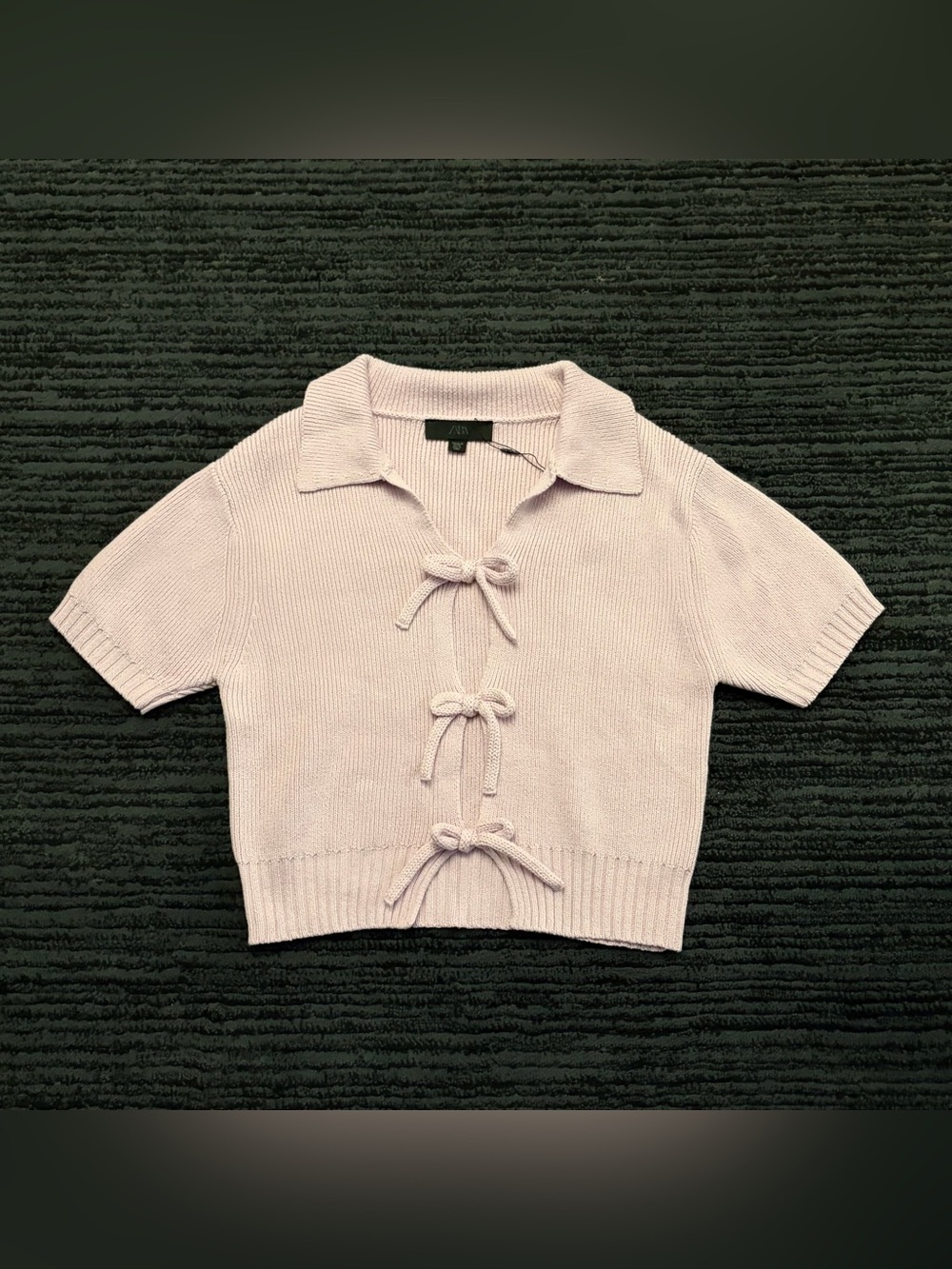 NWT Zara bow knit polo sweater top